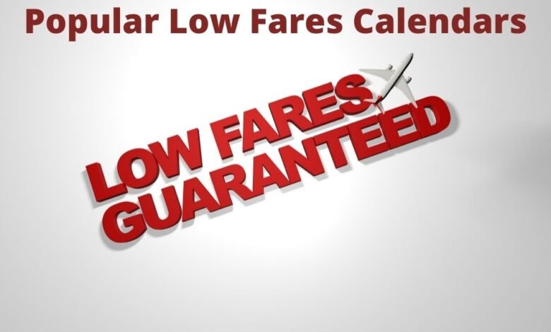 low fare calendars deals