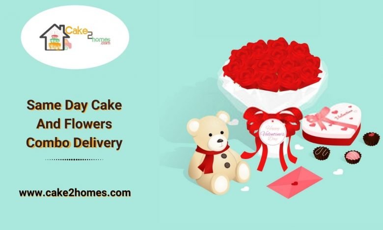 Same Day Cake And Flowers Combo Delivery (1)