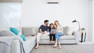 family enjoying under heating and cooling system
